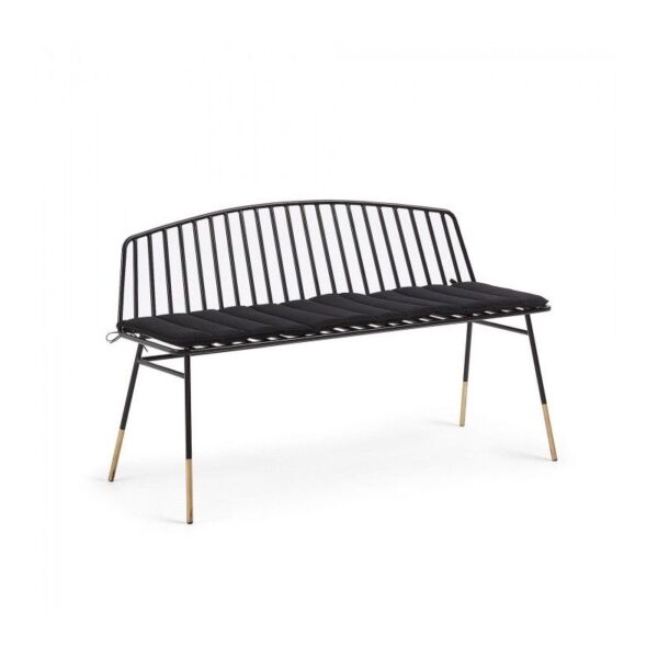 Banco Siena 120 metal negro tela negro