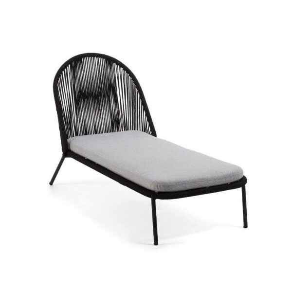 Chaise longue Stad metal negro cuerda negro