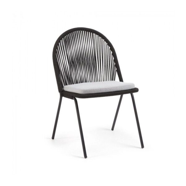 Silla Stad metal negro cuerda negra