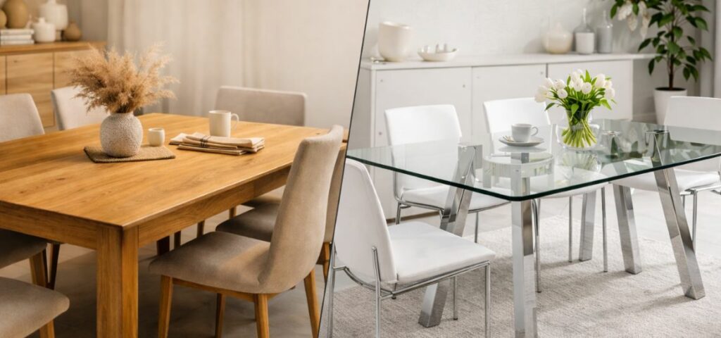 Mesa de madera vs mesa de cristal: ¿Cuál es mejor para tu hogar?