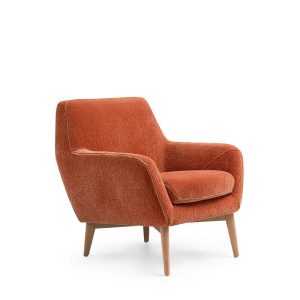 Butaca Monza Naranja Pata fija de madera Tapicerias Navarro