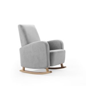 Mecedora Emily pata madera Gris de Tapicerías Navarro