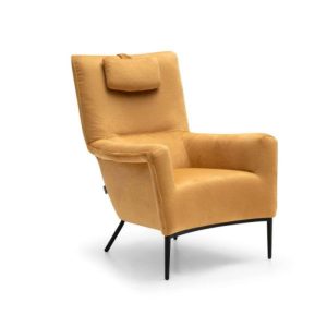 Butaca agata pie metal amarillo de tapicerías navarro