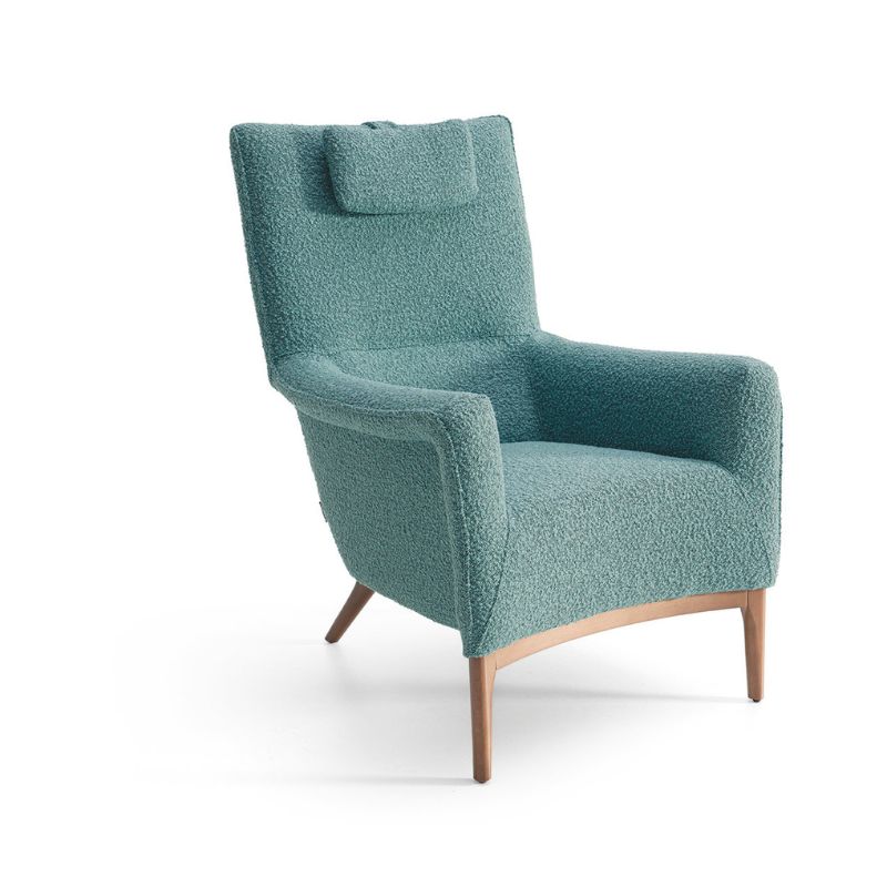 Butaca Ágata fija pata de madera de Tapicerías Navarro