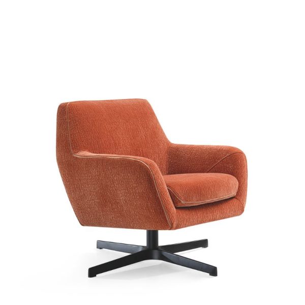 Butaca Monza en naranja con pie giratorio en color negro Butaca Monza en naranja con pie giratorio en color negro