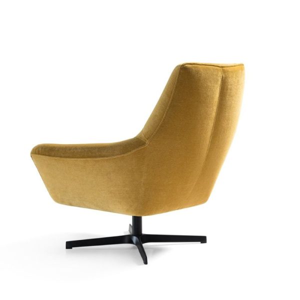 Butaca Nepal en amarillo con pie giratorio negro Butaca Nepal en amarillo con pie giratorio negro