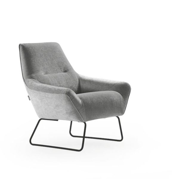 Butaca Nepal gris con patín negro Butaca Nepal gris con patín negro