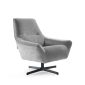 Butaca Nepal en gris con pie giratorio negro