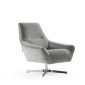 Butaca Nepal en gris con pie giratorio cromado