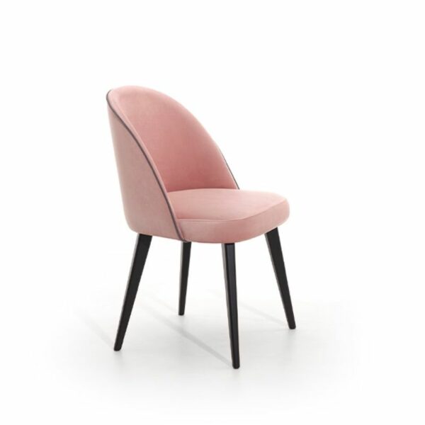 Silla 270 Silla 270 Respaldo Curvo Tapizada rosa y madera color natural