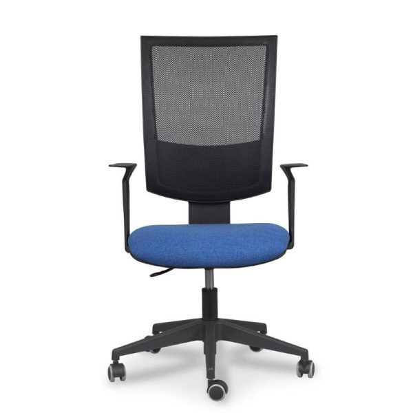 Silla casiopea 4 malla negra y tapizado azul Silla casiopea 4 malla negra y tapizado azul de Hergosilleria