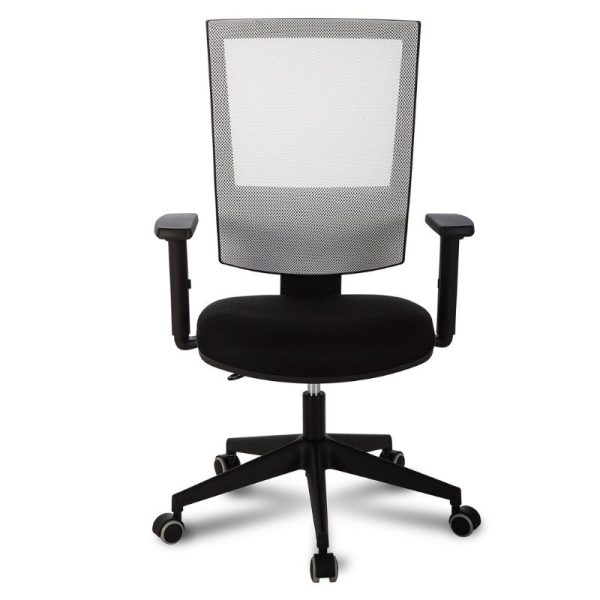 Silla casiopea 4 malla gris y tapizado negro de Hergosilleria Silla casiopea 4 malla gris y tapizado negro de Hergosilleria