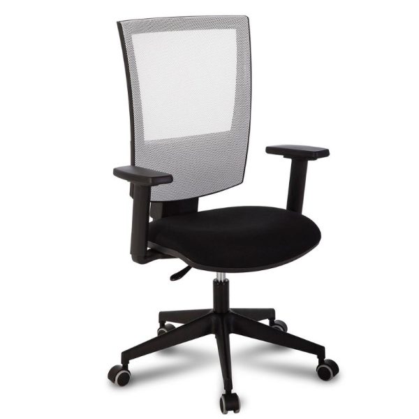 Silla casiopea 4 malla gris y tapizado negro de Hergosilleria Silla casiopea 4 malla gris y tapizado negro de Hergosilleria