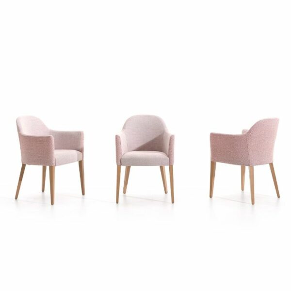 Sillón 303 Sillón 303 Tapizado rosa combinable y madera natural clarita