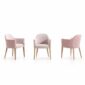 Sillón 303 Tapizado rosa combinable y madera natural clarita