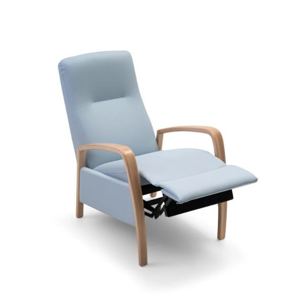 Sillón Delta Tapizado en Vinilo Azul de Tapicerías Navarro
