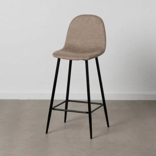 Taburete Taupe Metal Negro de Ixia Taburete Taupe Metal Negro de Ixia