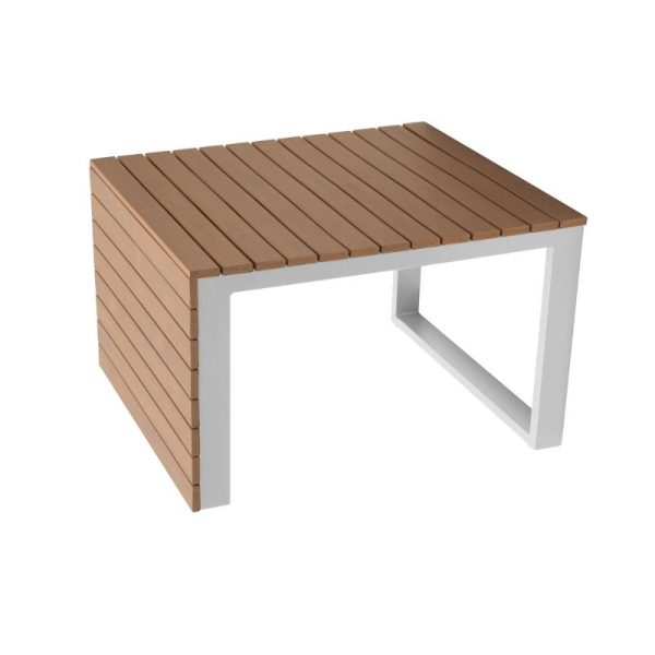 Set de muebles de exterior Alcudia para jardín y terraza. Cojunto de sofás, rinconera y mesa