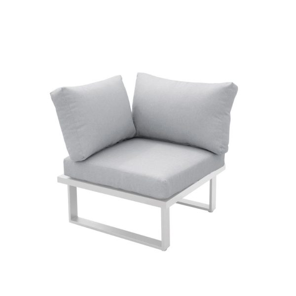 Set de muebles de exterior Alcudia para jardín y terraza. Cojunto de sofás, rinconera y mesa