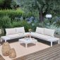 Set de muebles de exterior Tenerife para jardín y terraza. Conjunto de sofá, rinconera y mesa