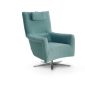 Butaca Ágata turquesa giratoria con aspa de Tapicerías Navarro