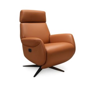 Sillón vega piel naranja giratorio tapicerías navarro