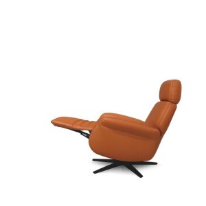 Sillón relax vega giratorio aspa naranja (4) Sillón vega piel naranja giratorio tapicerías navarro
