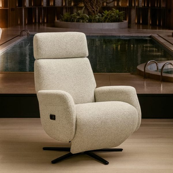 Sillón Relax Vega en borreguito beige giratorio de Tapicerías Navarro Sillón Relax Vega en borreguito beige giratorio de Tapicerías Navarro