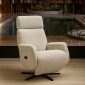 Sillón Relax Vega en borreguito beige giratorio de Tapicerías Navarro