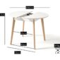 Medida mesa redonda extensible Ana pie madera tapa blanca