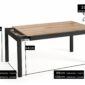 Medida mesa Atenas extensible pata negra tapa roble