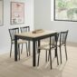 Mesa arona extensible tapa madera pie negro para cocina