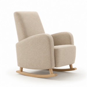 Sillón mecedora beige minimalista