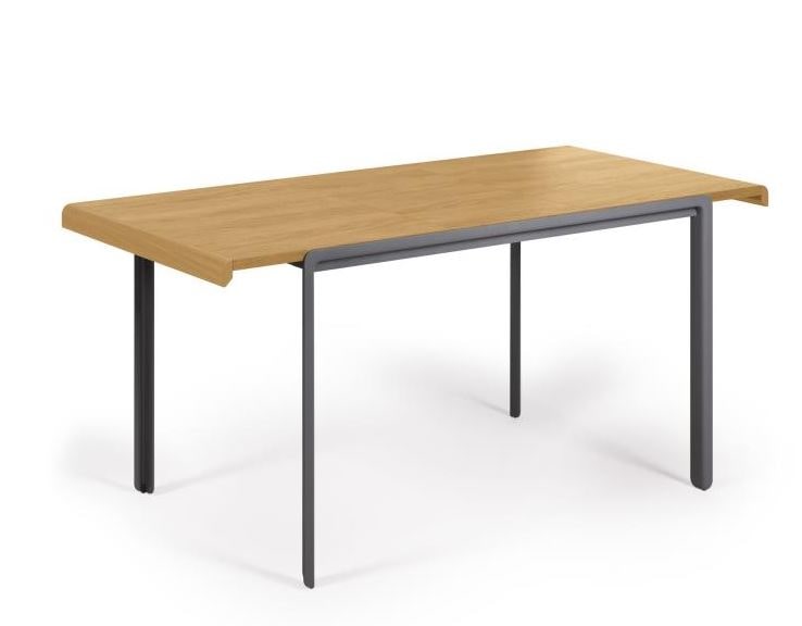 Mesa Comedor extensible Nadyria chapa de roble patas de acero